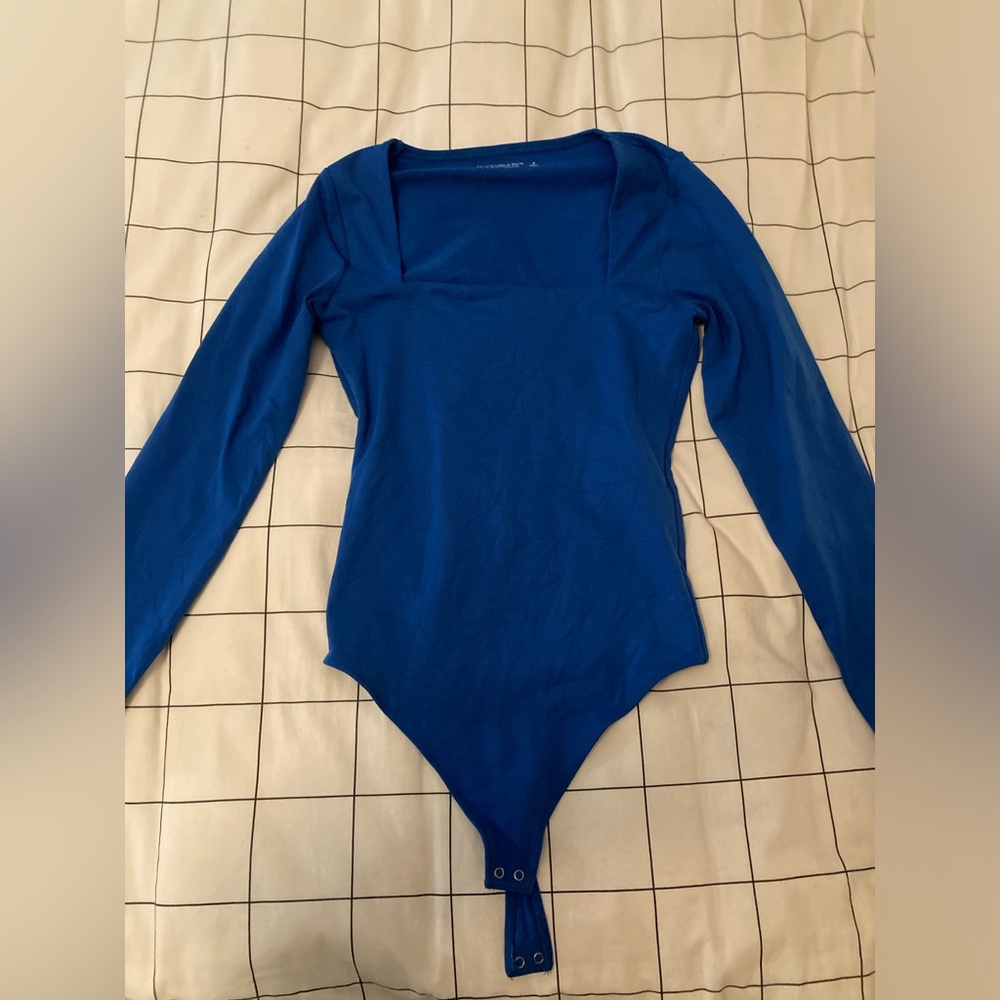 Abercrombie & Fitch Blue Square neck bodysuit